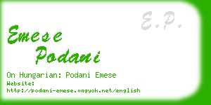 emese podani business card